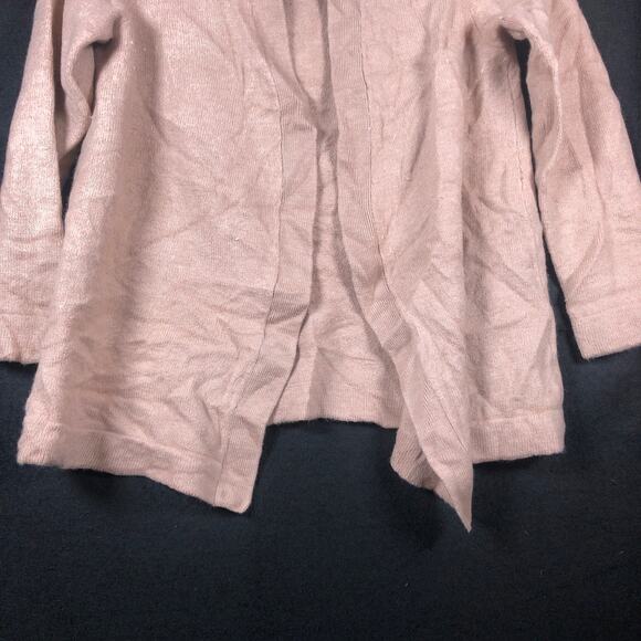 Talbots Womens Sweater Tan Cardigan Open Front Pure Merino Wool Large Petite - Picture 5 of 12